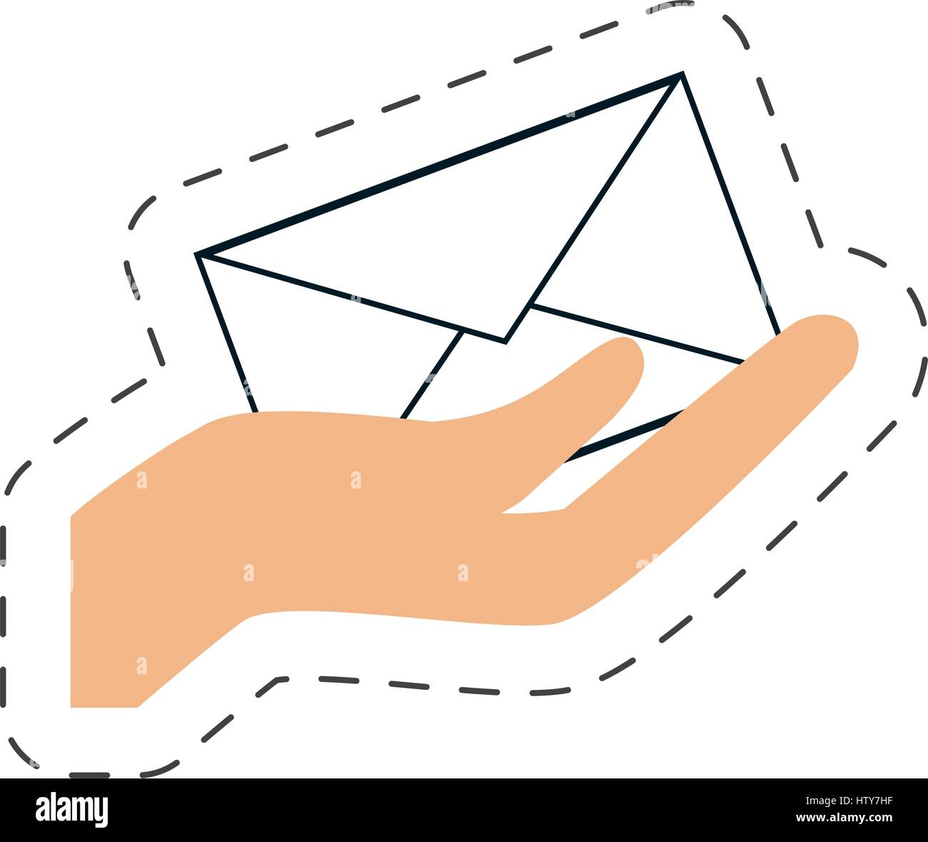 hand holding email envelope online letter Stock Vector Image & Art - Alamy