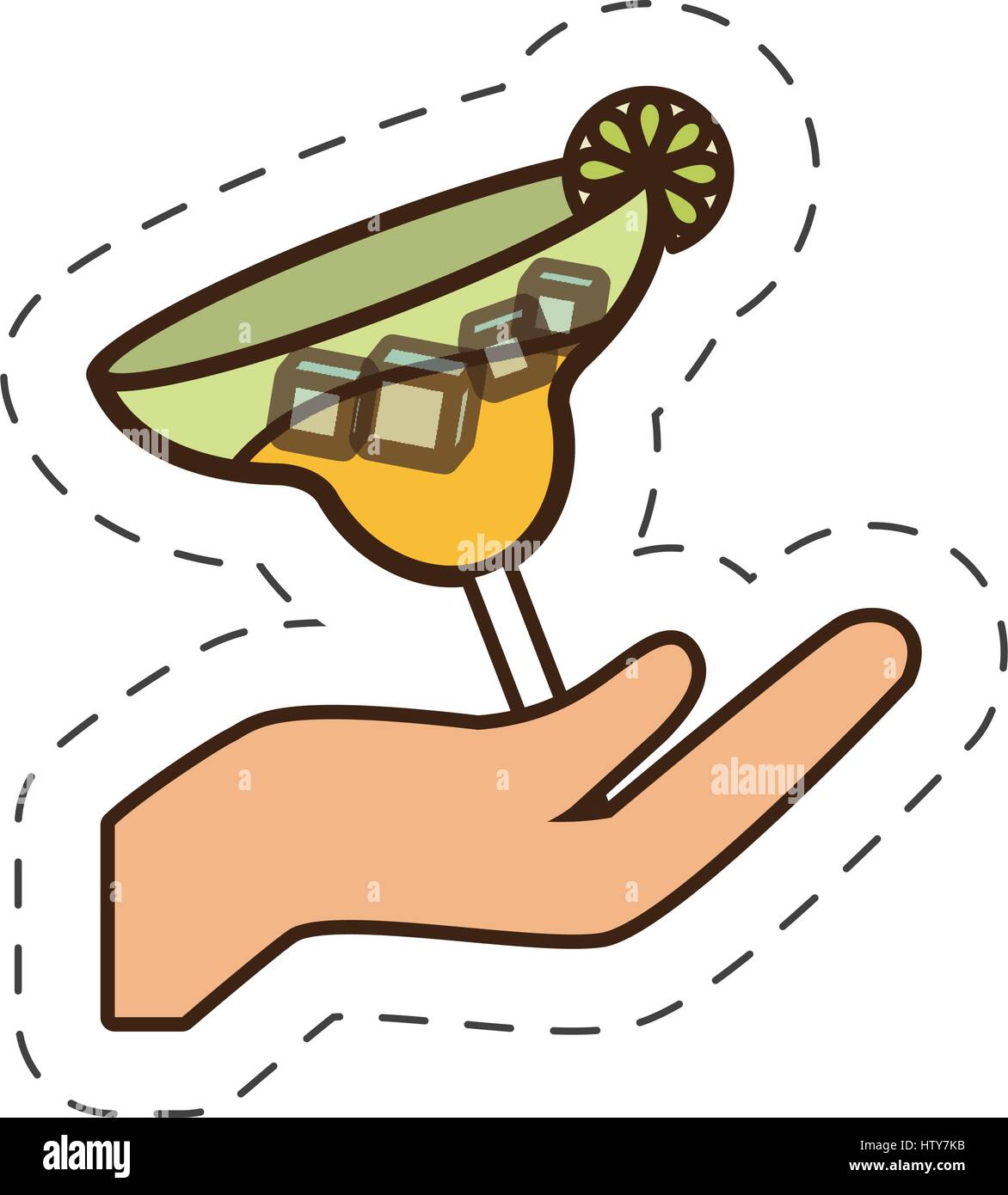 hand holding glass cup cocktail drink Stock Vector Image & Art - Alamy