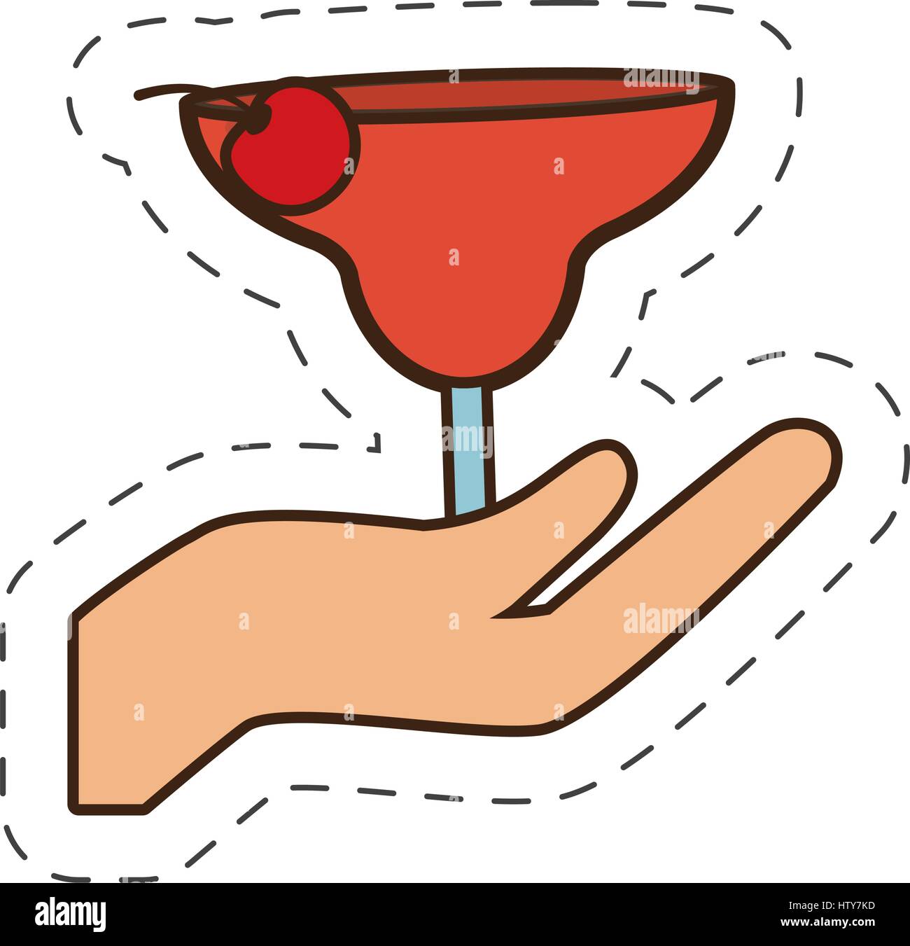 hand holding glass cup cocktail drink Stock Vector Image & Art - Alamy