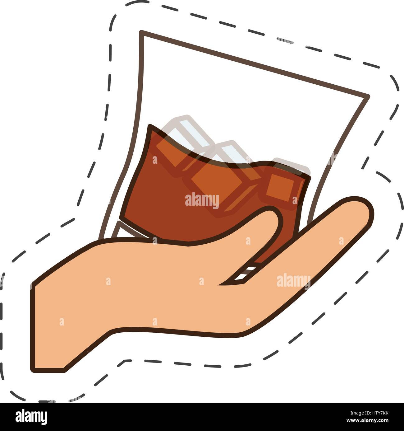 hand holding glass cup cocktail drink Stock Vector Image & Art - Alamy