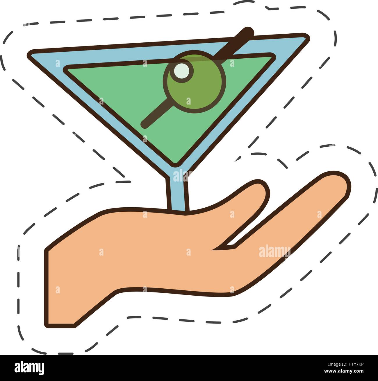 hand holding glass cup cocktail drink Stock Vector Image & Art - Alamy