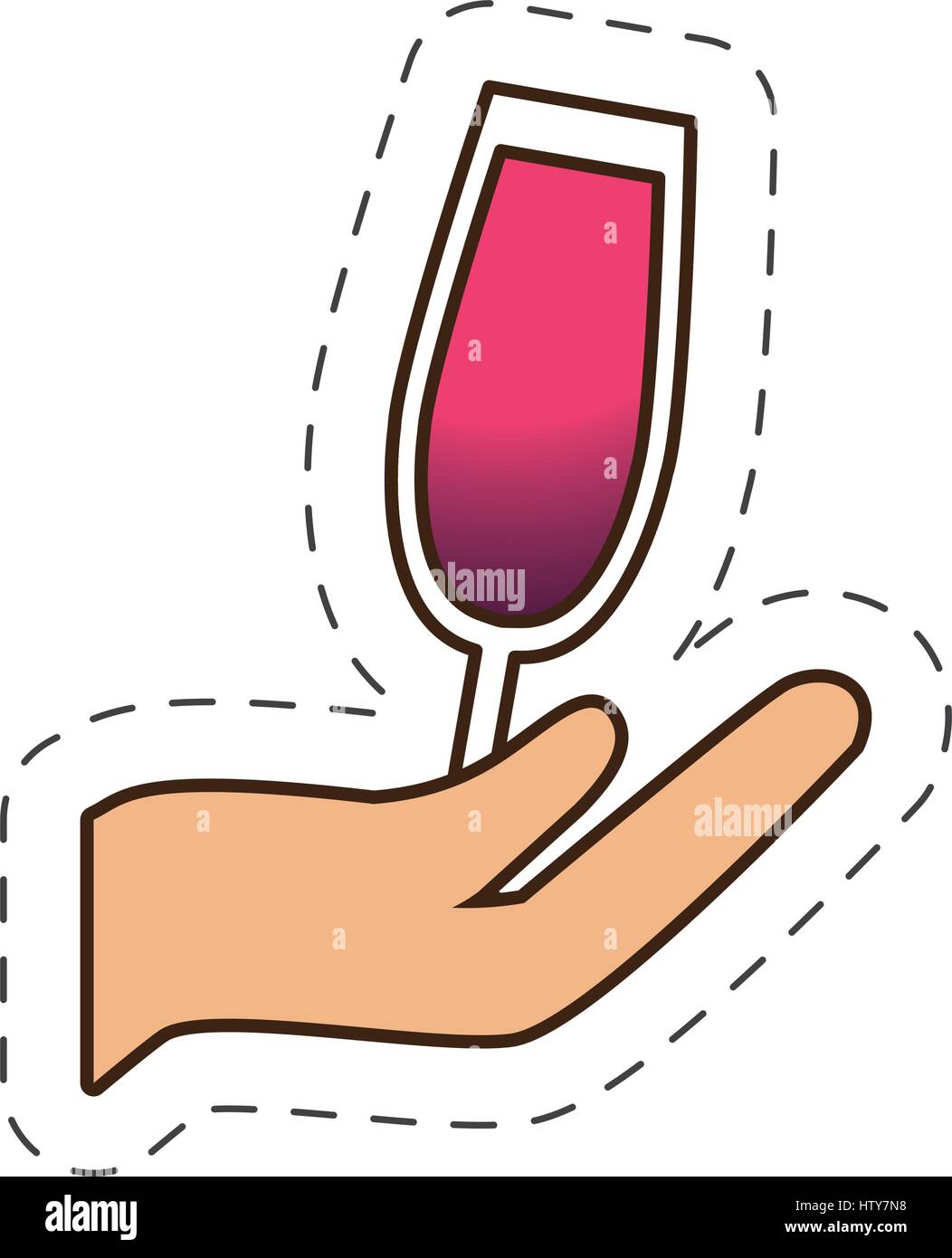 hand holding glass cup cocktail drink Stock Vector Image & Art - Alamy