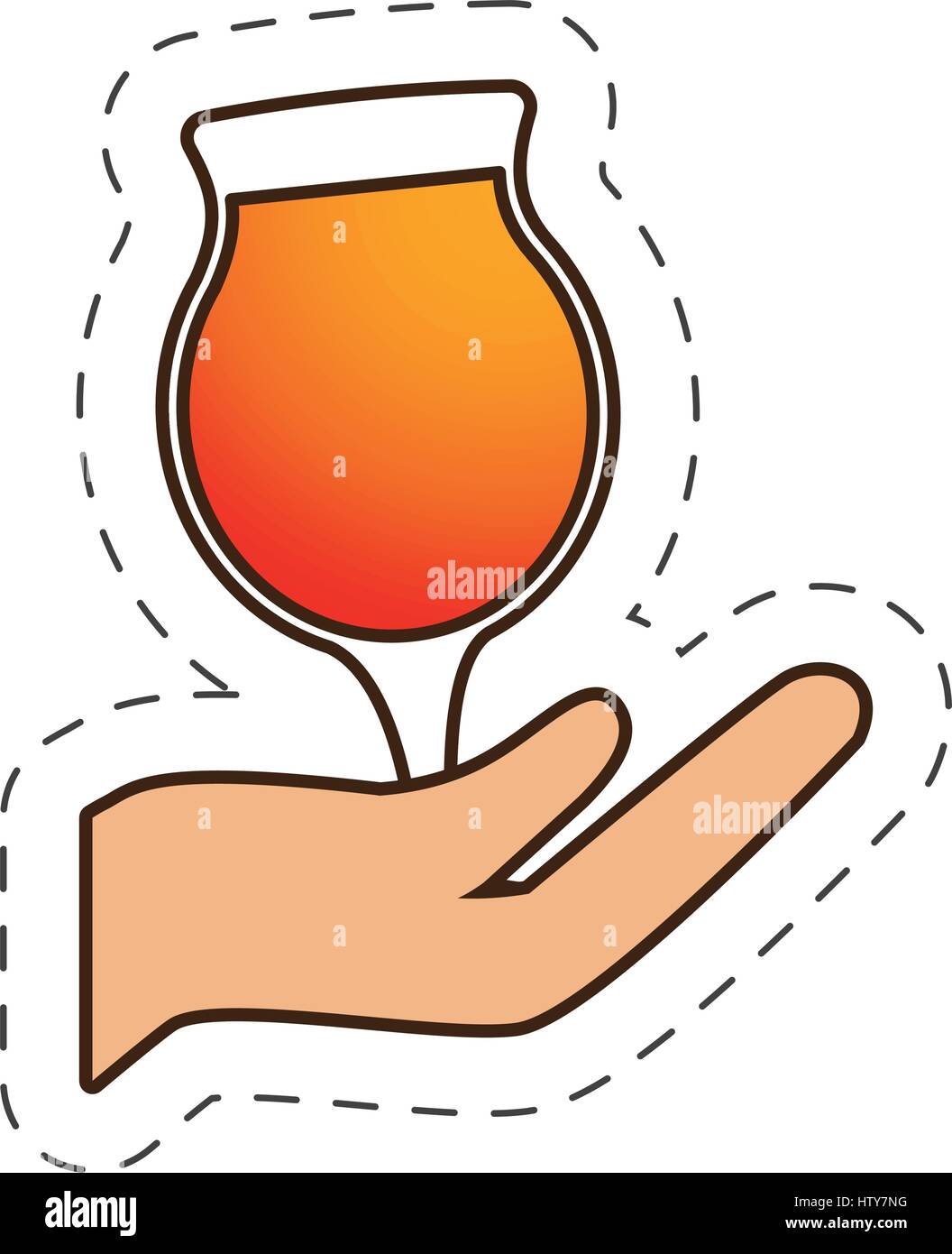 hand holding glass cup cocktail drink Stock Vector Image & Art - Alamy