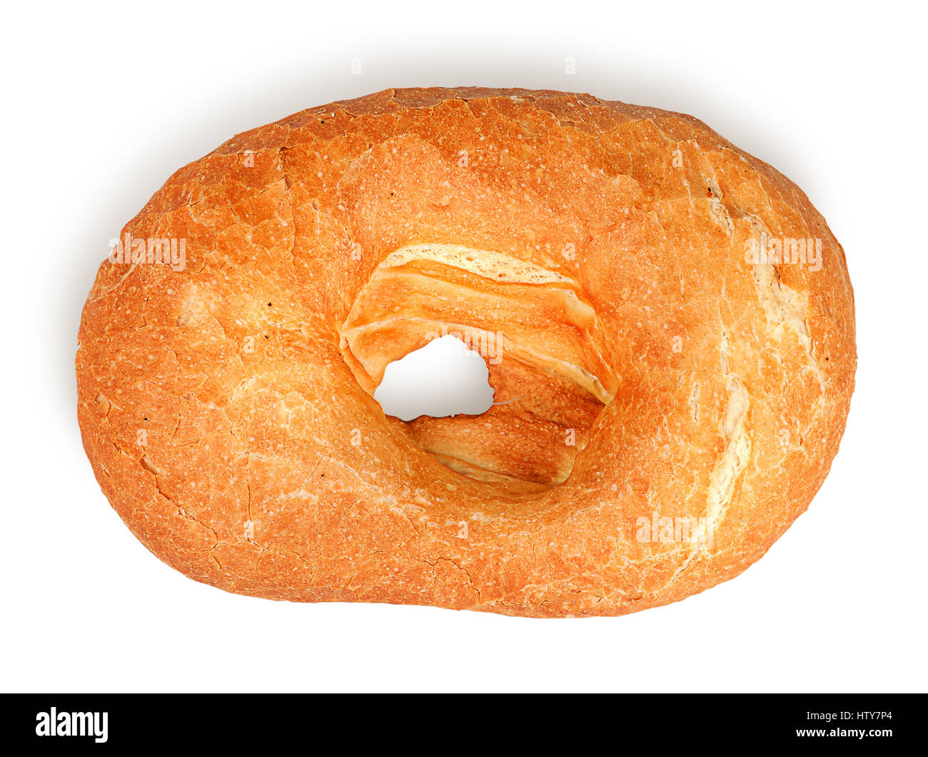Traditional oriental pita bread top view isolated on white background Stock Photo