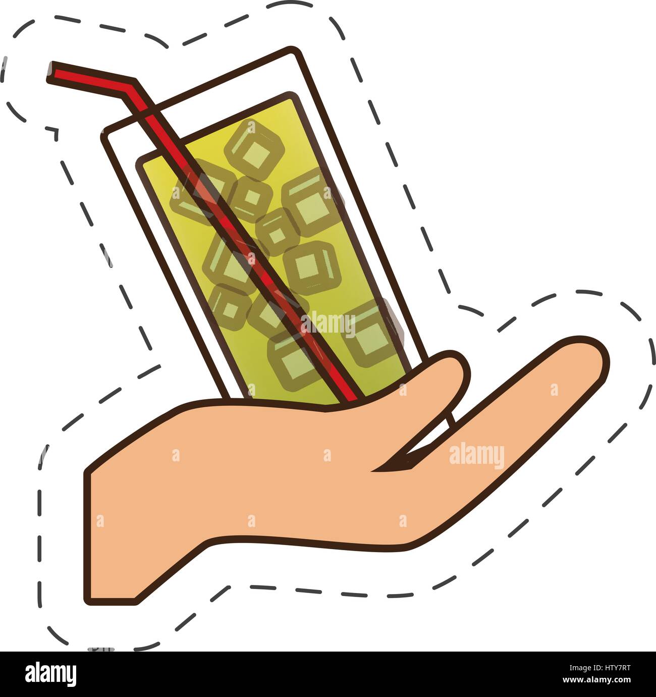 hand holding glass cup cocktail drink Stock Vector Image & Art - Alamy