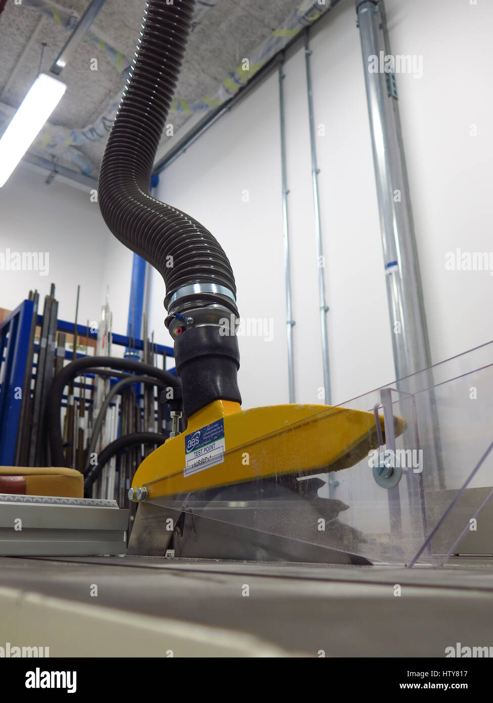 Circular bench saw with dust extractor Stock Photo Alamy
