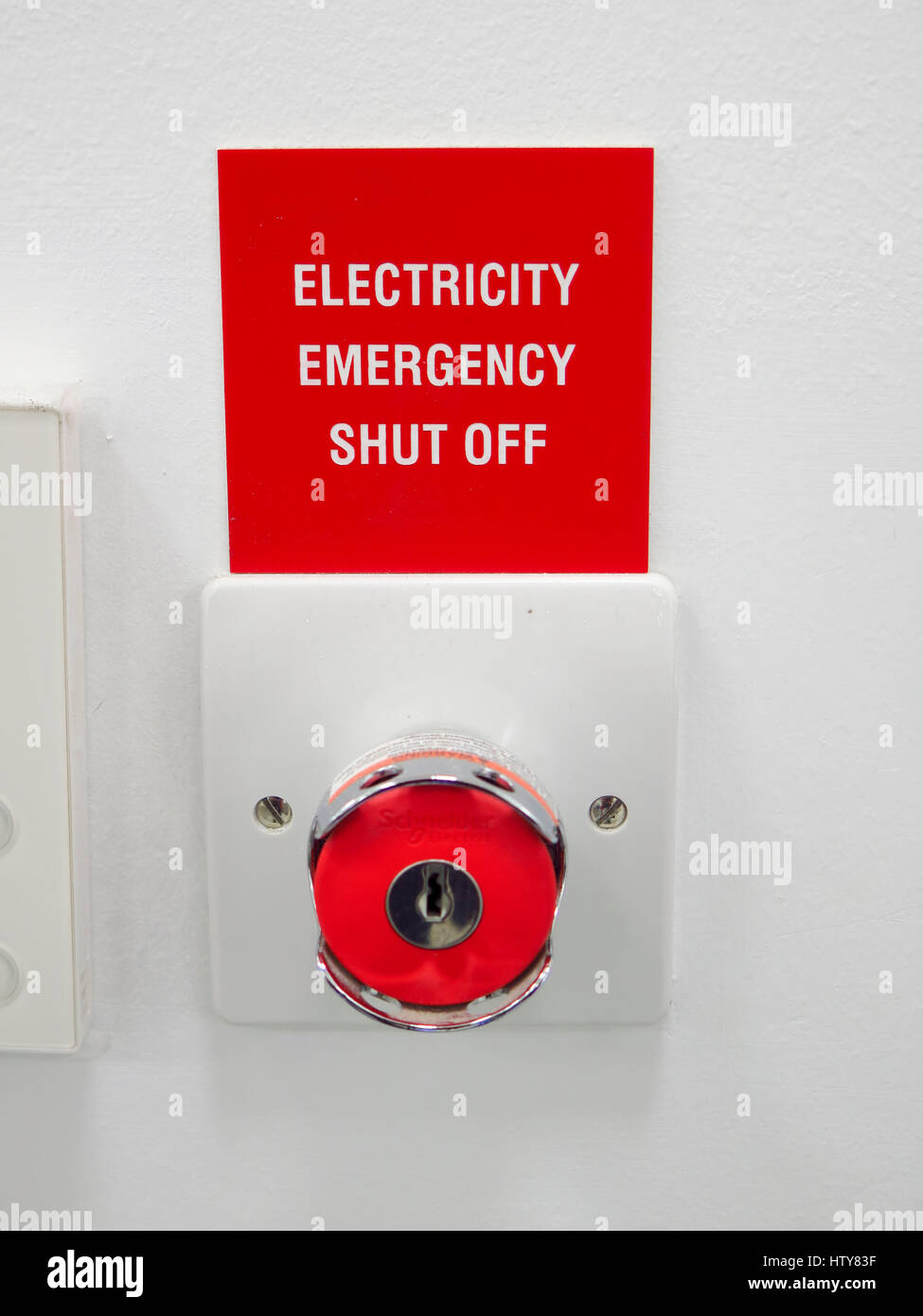 Emergency electrical shut off switch Stock Photo Alamy