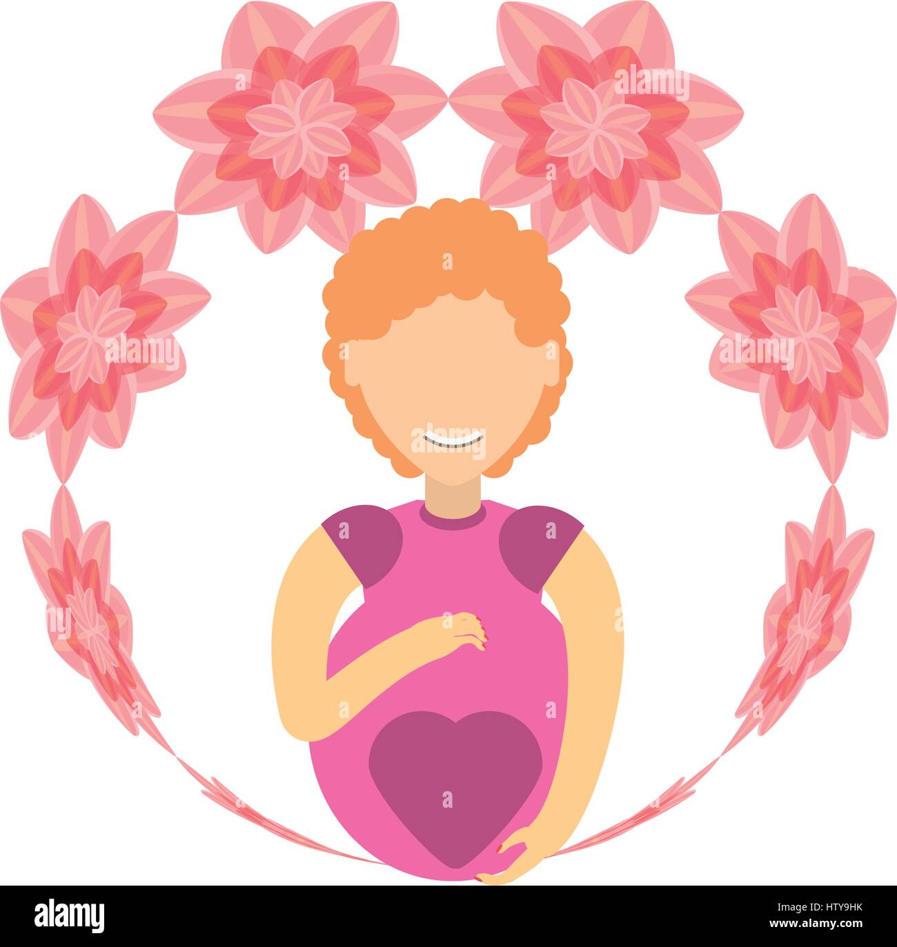 pregnant woman flower decoration Stock Vector Image & Art Alamy
