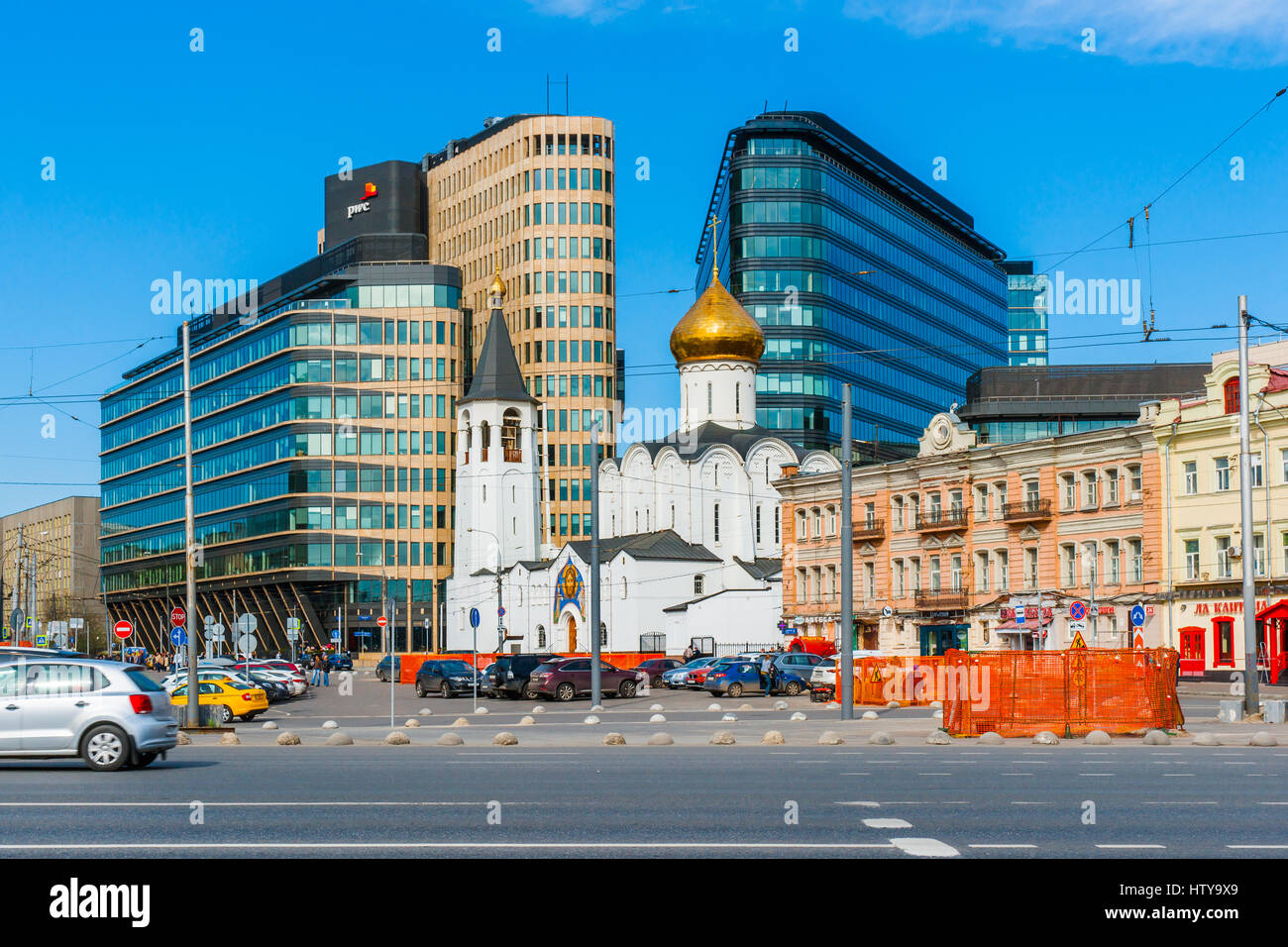 MOSCOW, RUSSIA - APRIL 29, 2016: Saint Nicholas Old Believers Church at Tverskaya Zastava (outpost). Consecrated in 1921, closed in 1935, returned to  Stock Photo