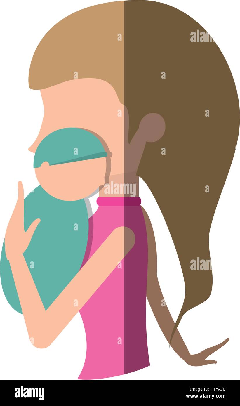 mother holding baby newborn shadow Stock Vector Image &amp; Art - Alamy