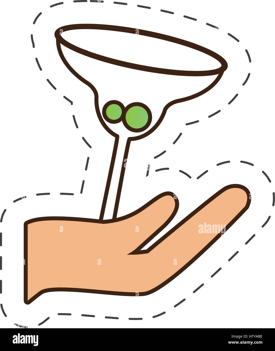 hand holding glass cup cocktail drink Stock Vector Image & Art - Alamy