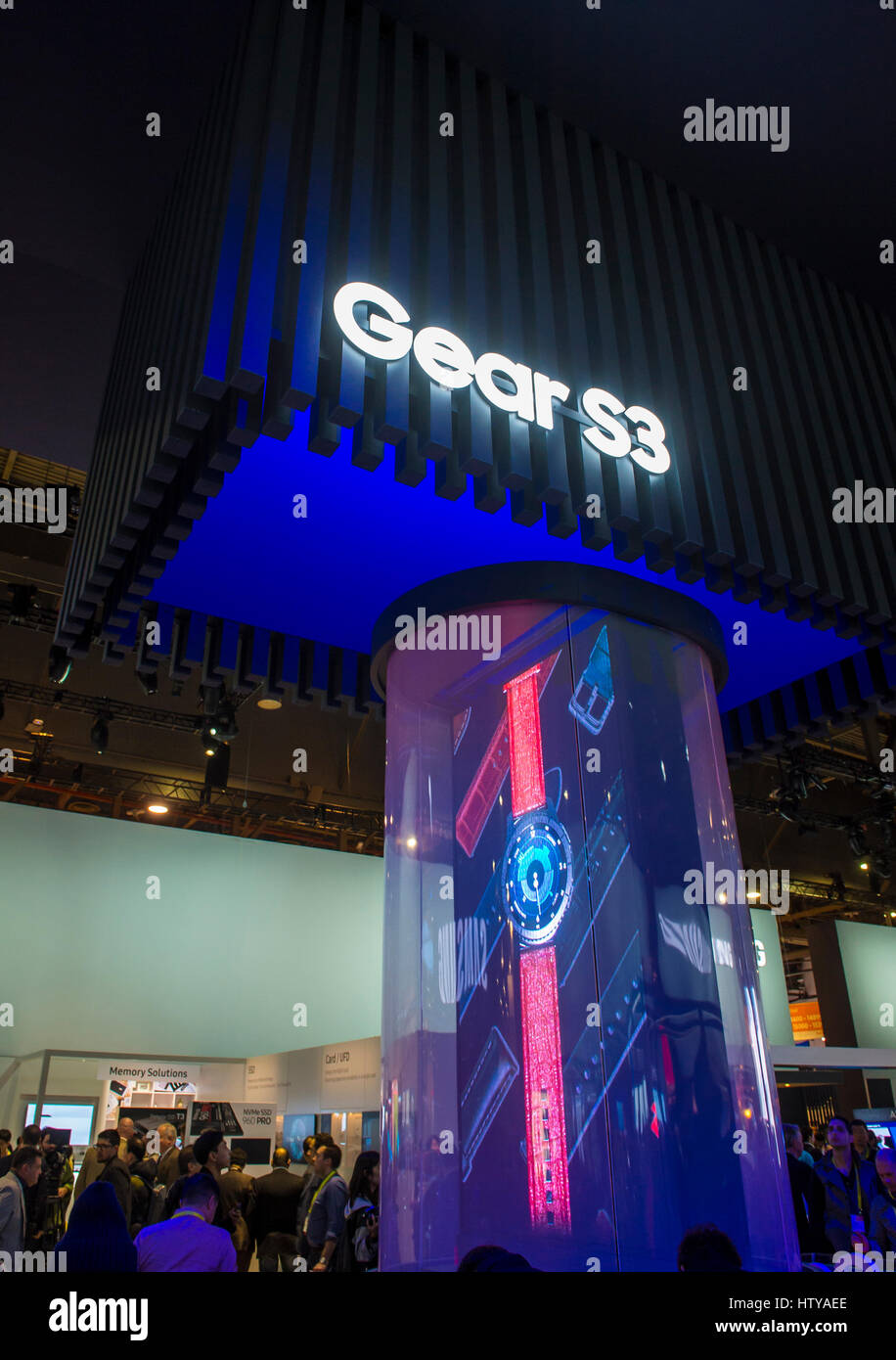 LAS VEGAS - JAN 08 : The Samsung booth at the CES show held in Las Vegas on January 08 2017 , CES is the world's leading consumer-electronics show. Stock Photo