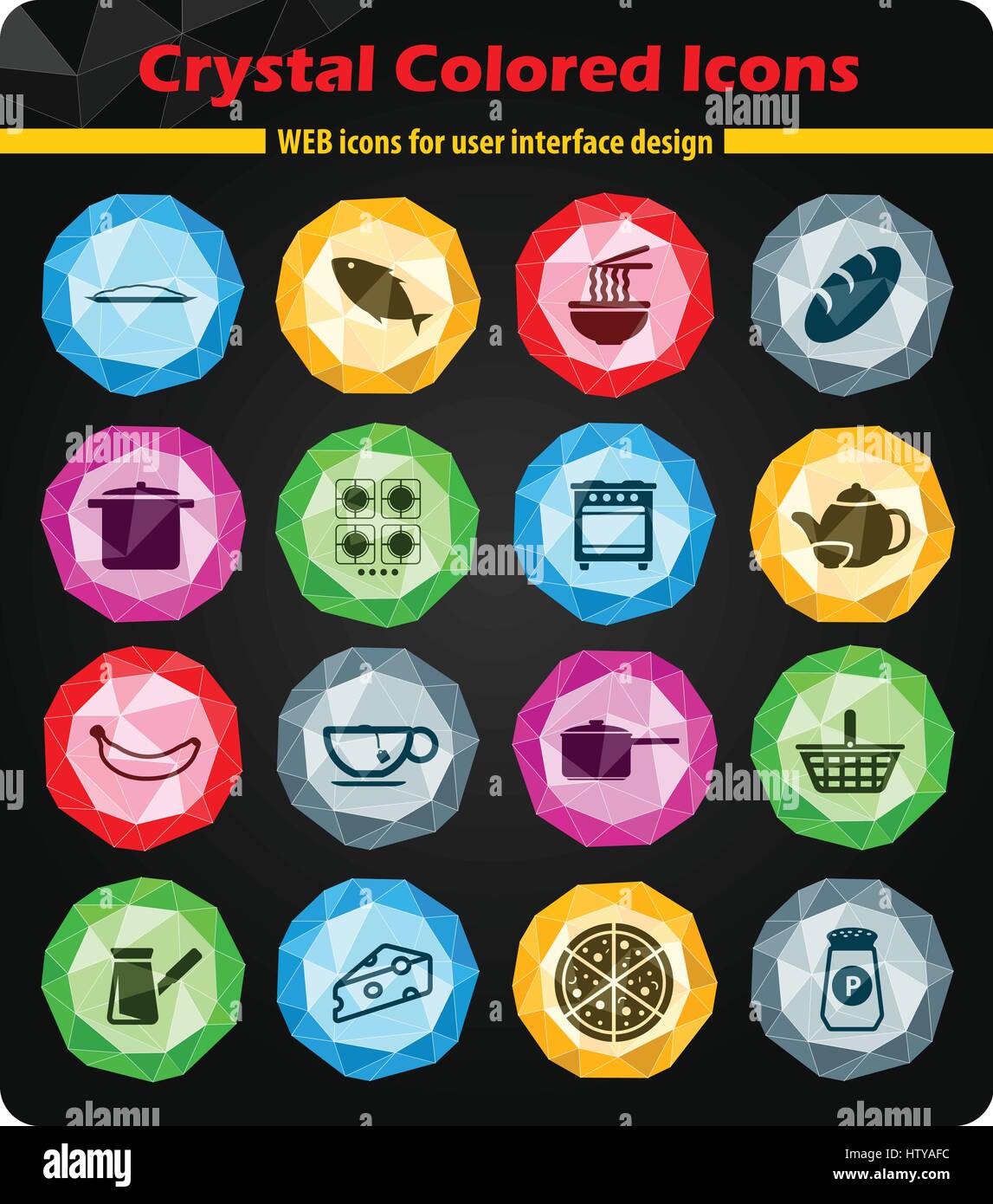 Food and kitchen simple icons for web Stock Vector Image & Art - Alamy