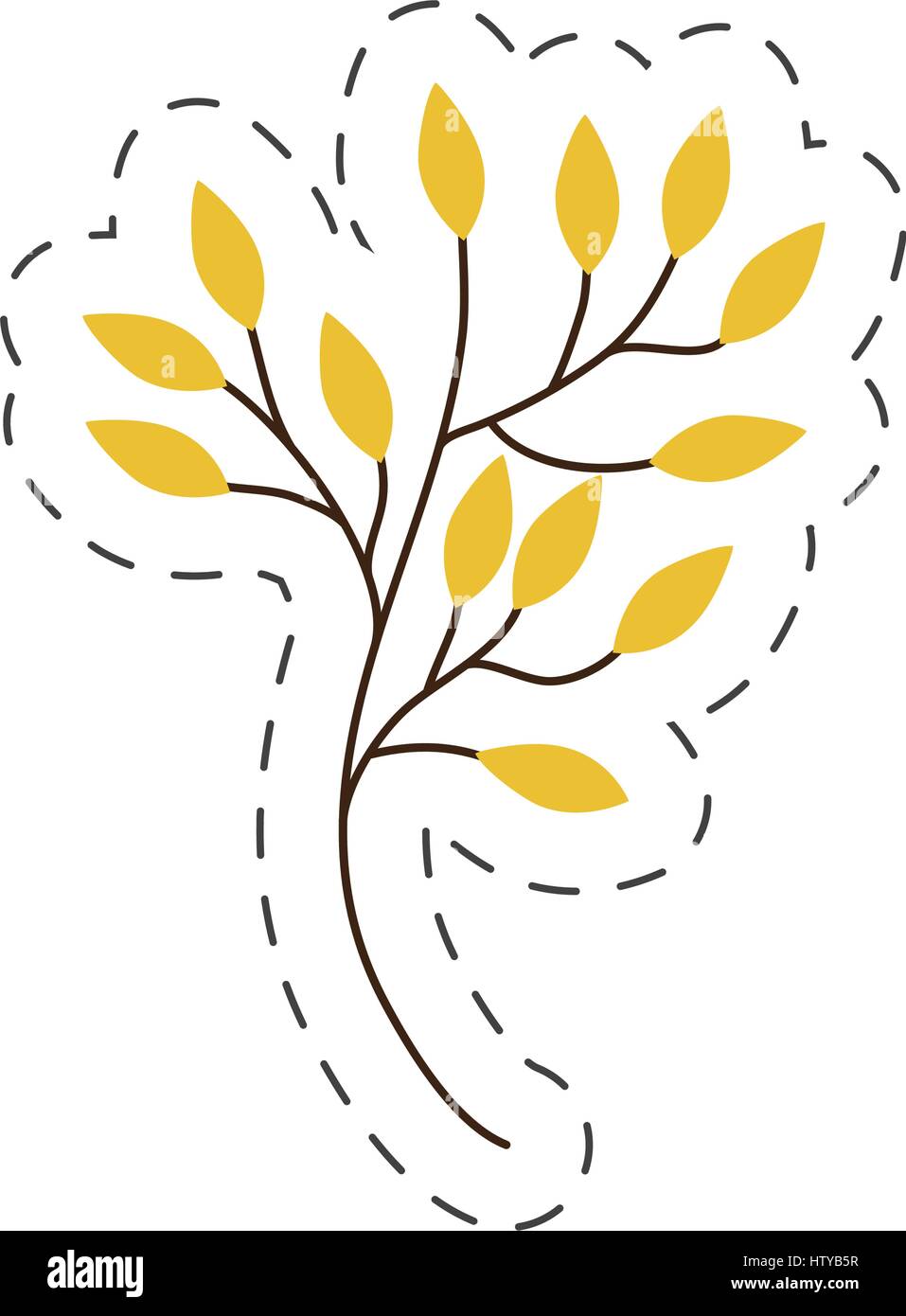 branch yellow leaves cut line Stock Vector Image & Art Alamy