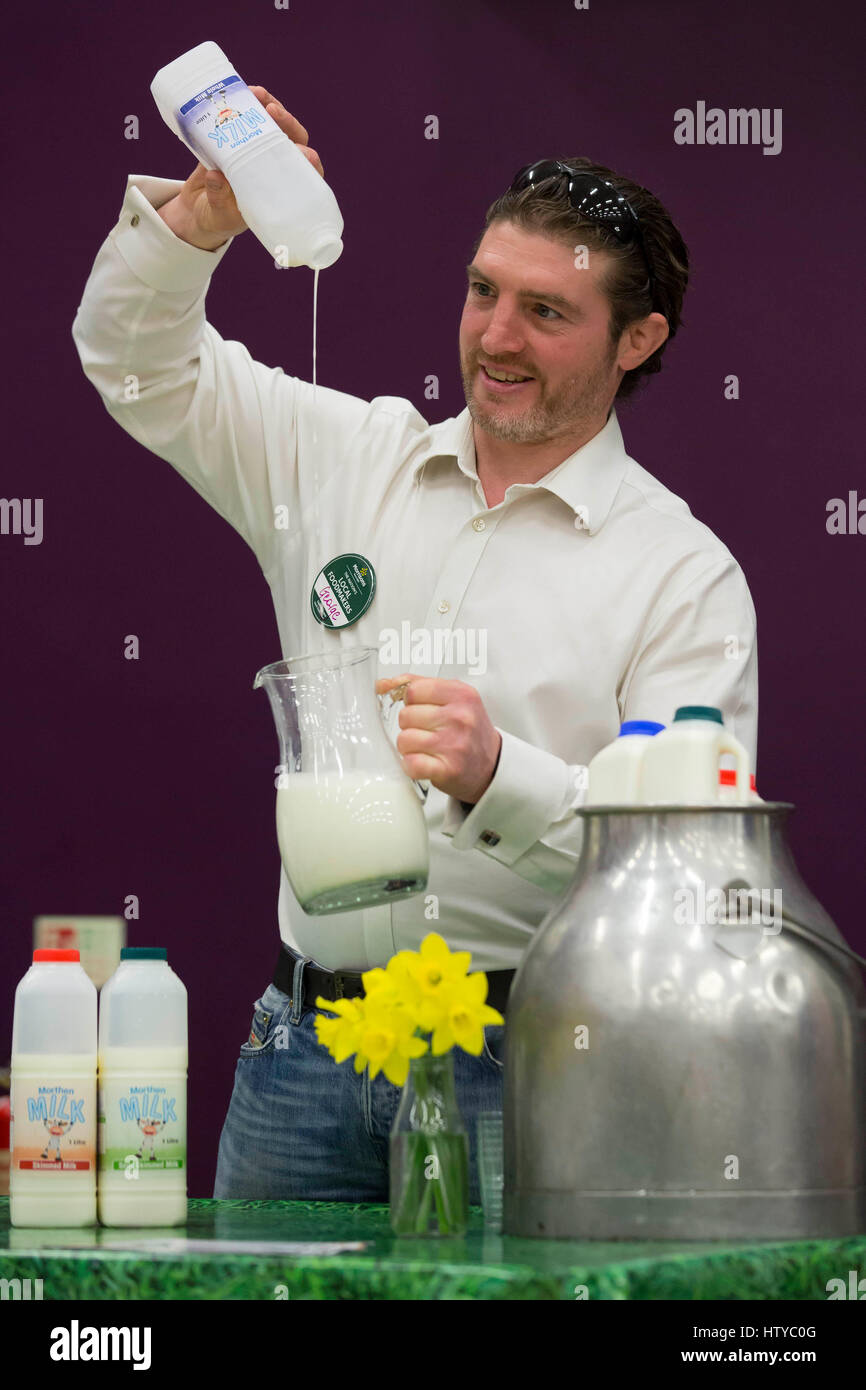 EDITORIAL USE ONLY George Ross of We Love Milk, displays his produce at ...