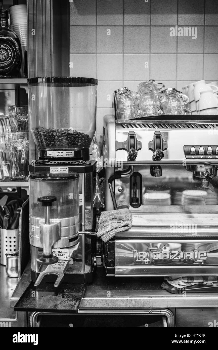 Traditional Italian coffee machine Stock Photo