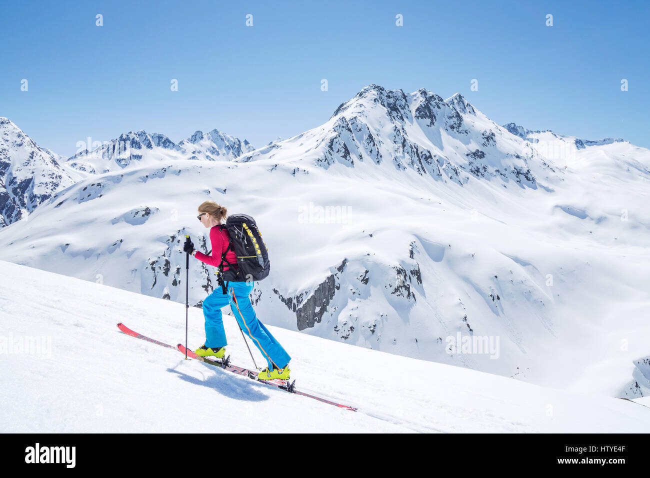 Woman crosscountry skiing, Salzburg, Austria Stock Photo Alamy