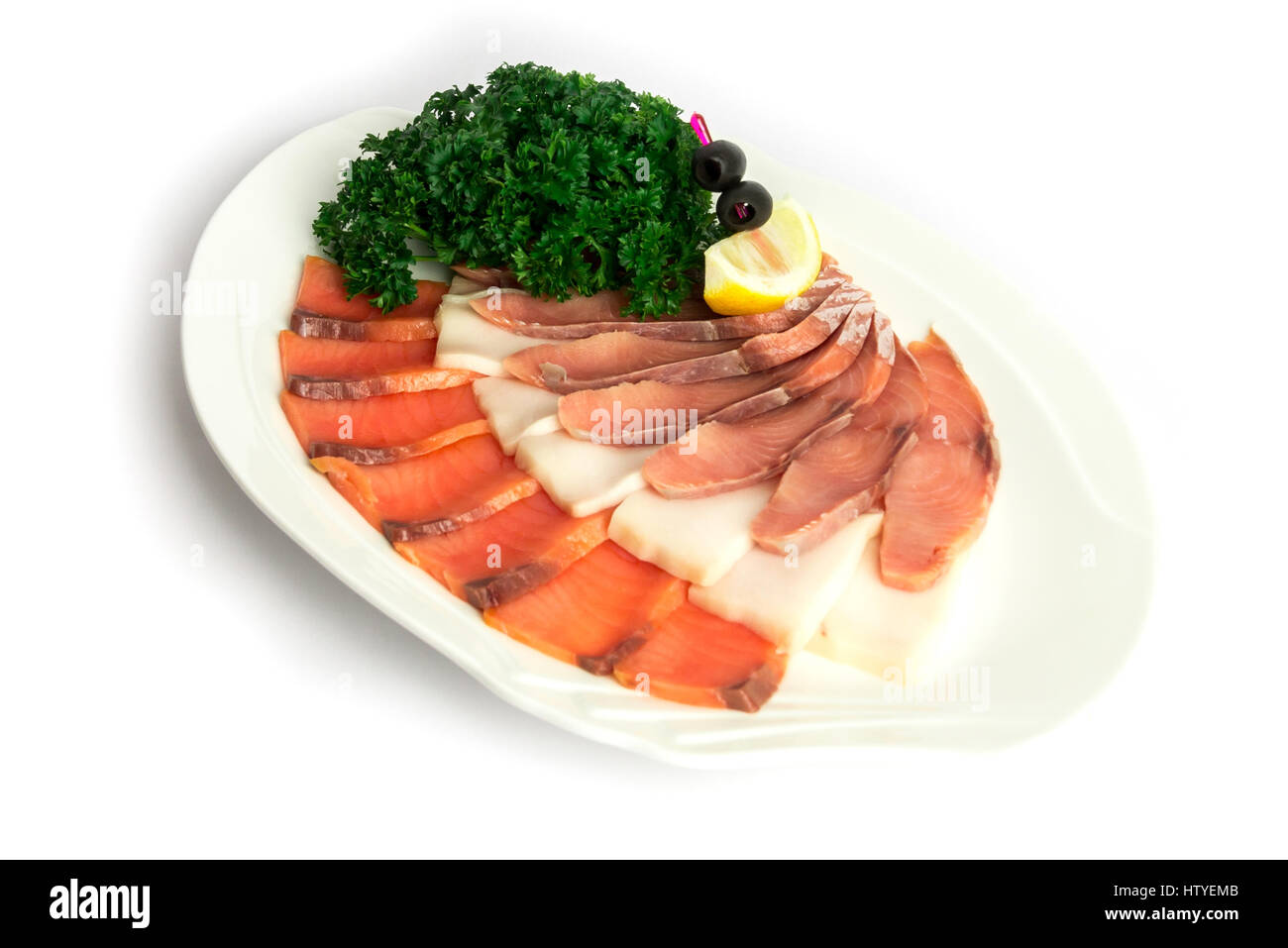 A plate of fish assorted Stock Photo