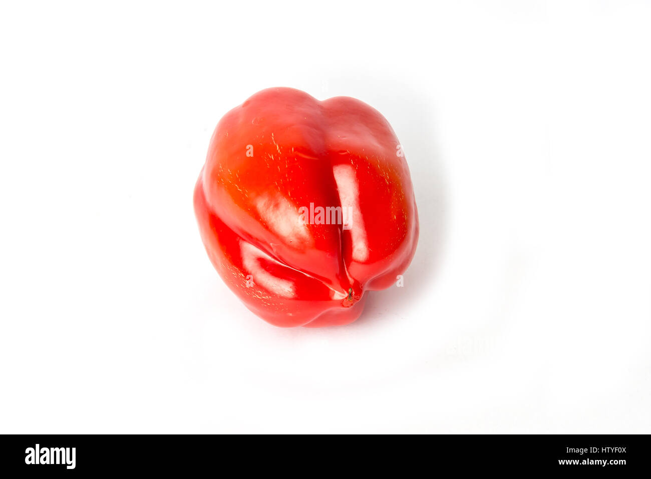 A red bell pepper isolated on white background Stock Photo - Alamy