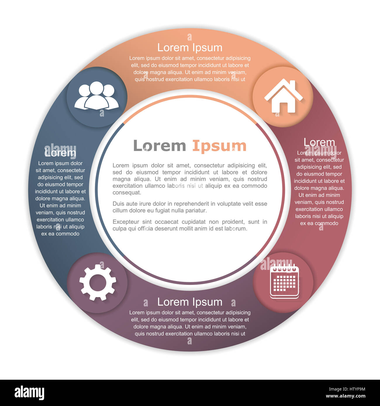 Circle diagram flow chart four hi-res stock photography and images - Alamy