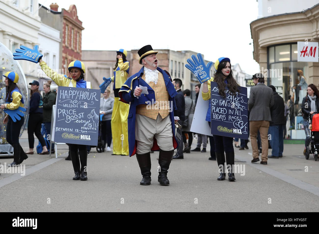 A William Hill promotional town crier in Cheltenham Town Centre Stock Photo Alamy