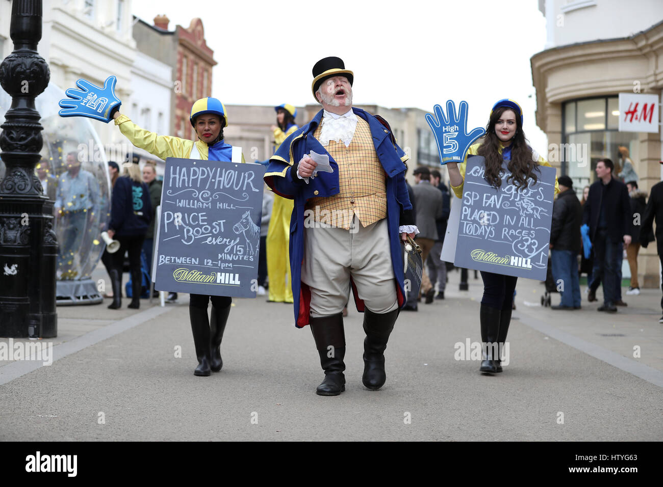 A William Hill promotional town crier in Cheltenham Town Centre Stock Photo Alamy