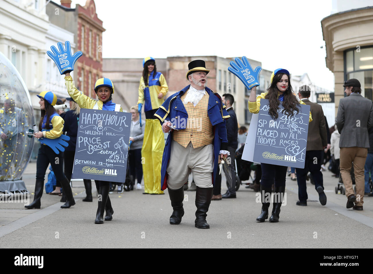 A William Hill promotional town crier in Cheltenham Town Centre Stock Photo Alamy