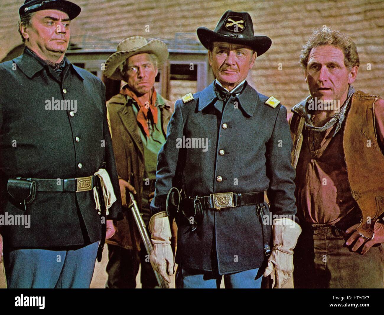 Chuka, USA 1967, Regie: Gordon Douglas, Darsteller: (v. l.) Ernest Borgnine, John Mills, James Whitmore, -?- Stock Photo