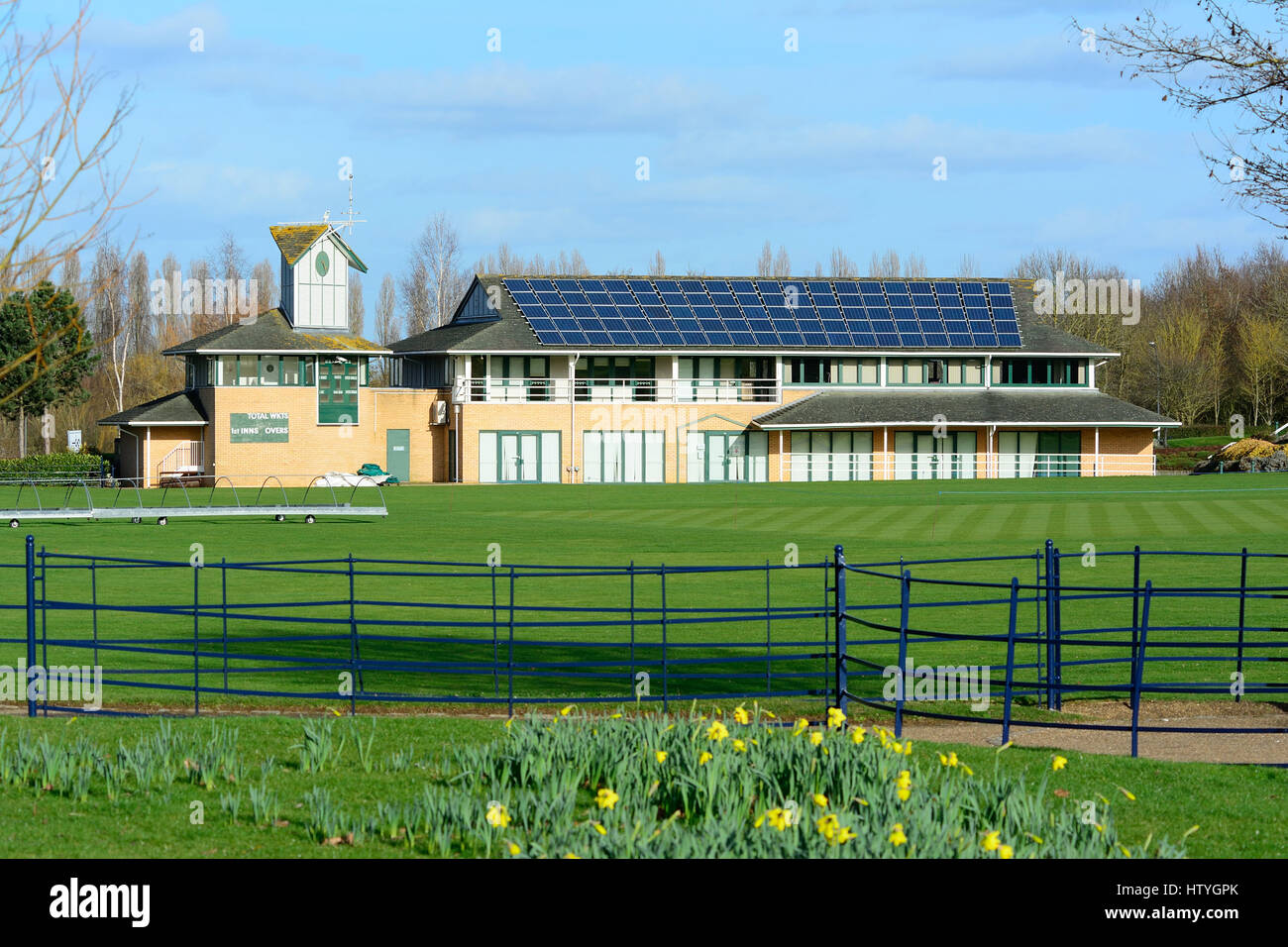 Cambell Park Cricket Ground in Milton Keynes, Buckinghamshire Stock