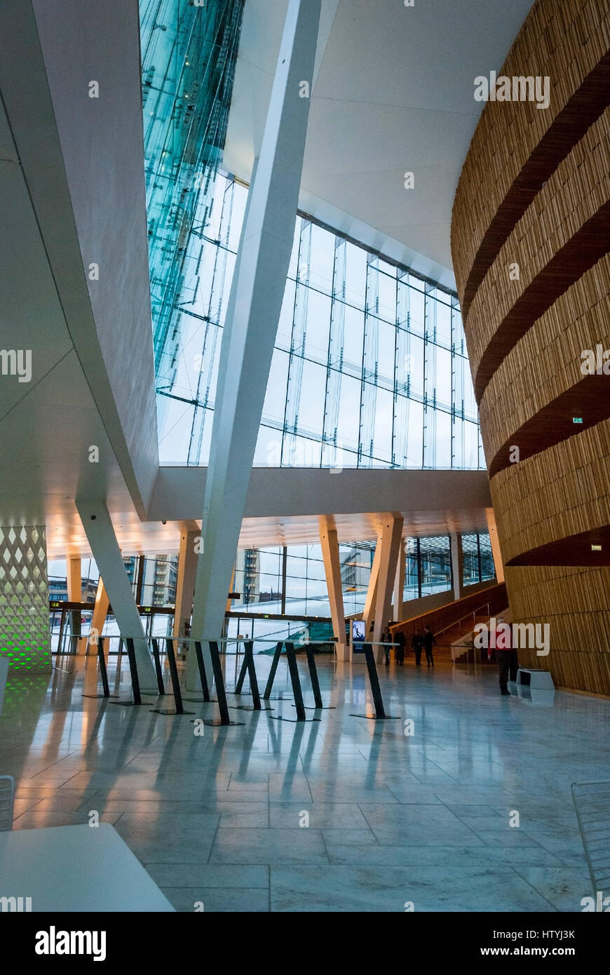 OSLO, NORWAY - JANUARY 28: Interior of Oslo opera house desiged by ...