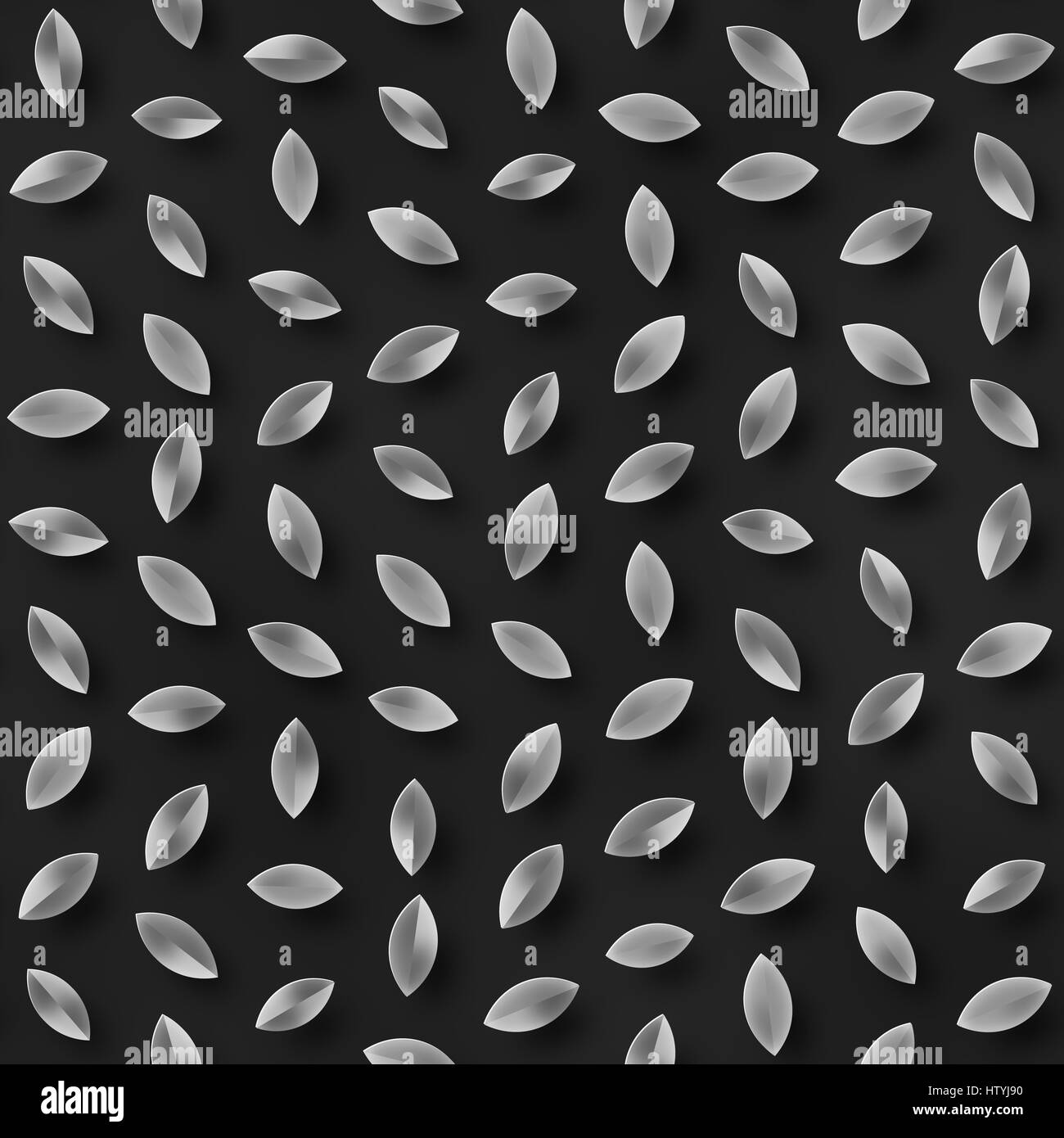Scattered Geometric Shaded Shapes. Abstract Seamless Monochrome Pattern ...