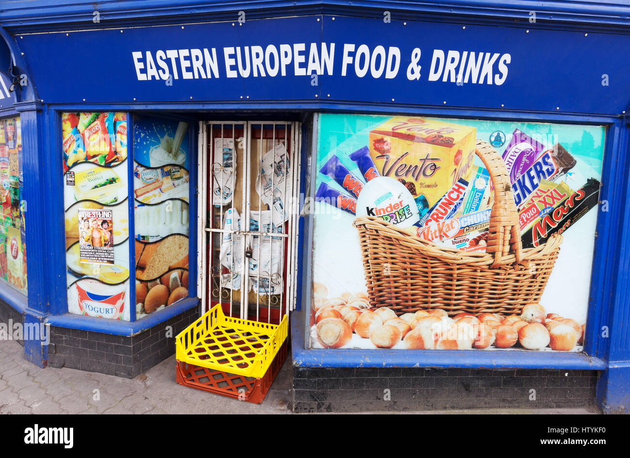 Eastern European shop UK; -  Evesham, Worcestershire UK Stock Photo