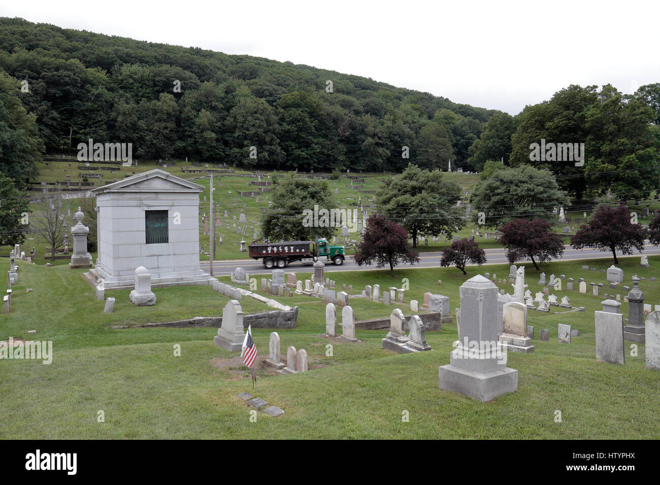 General view over the Hillside Cemetery, North Adams, Massachusetts