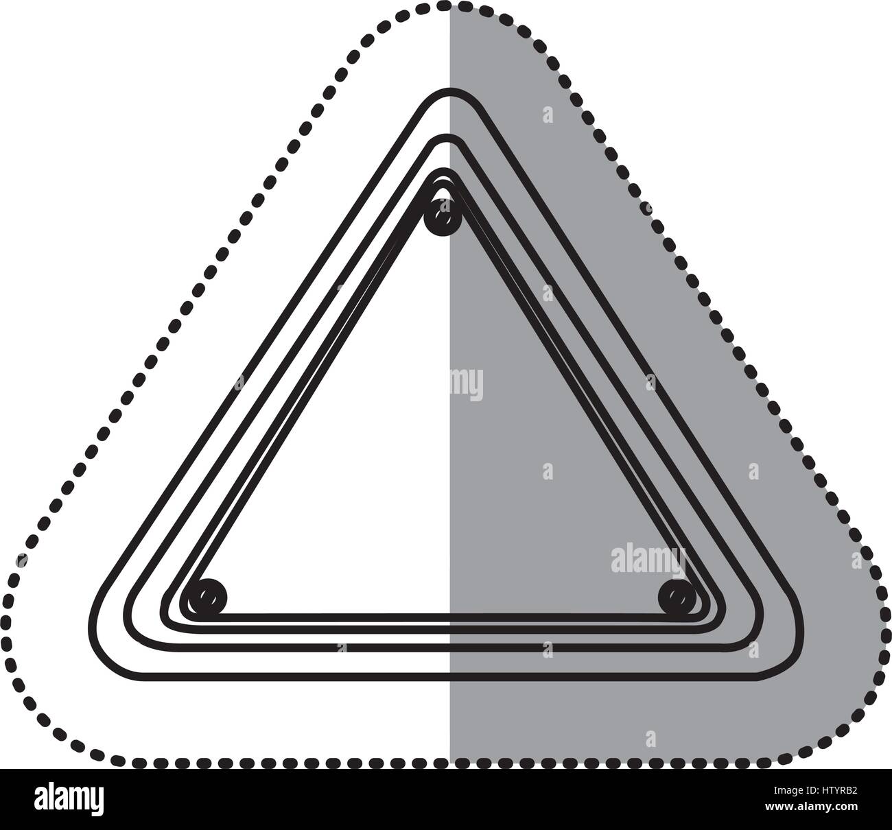 sticker silhouette triangle shape traffic sign icon Stock Vector Image ...