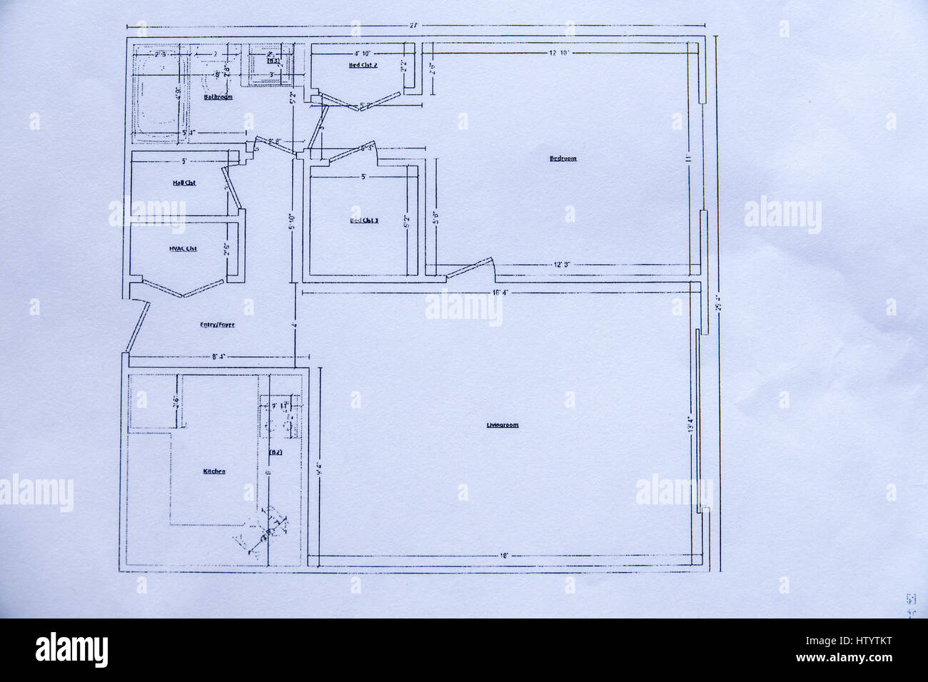 Miami Beach Florida,architecture,floor plan,drawing to scale,dimensions,residential,apartment,FL170122013 Stock Photo