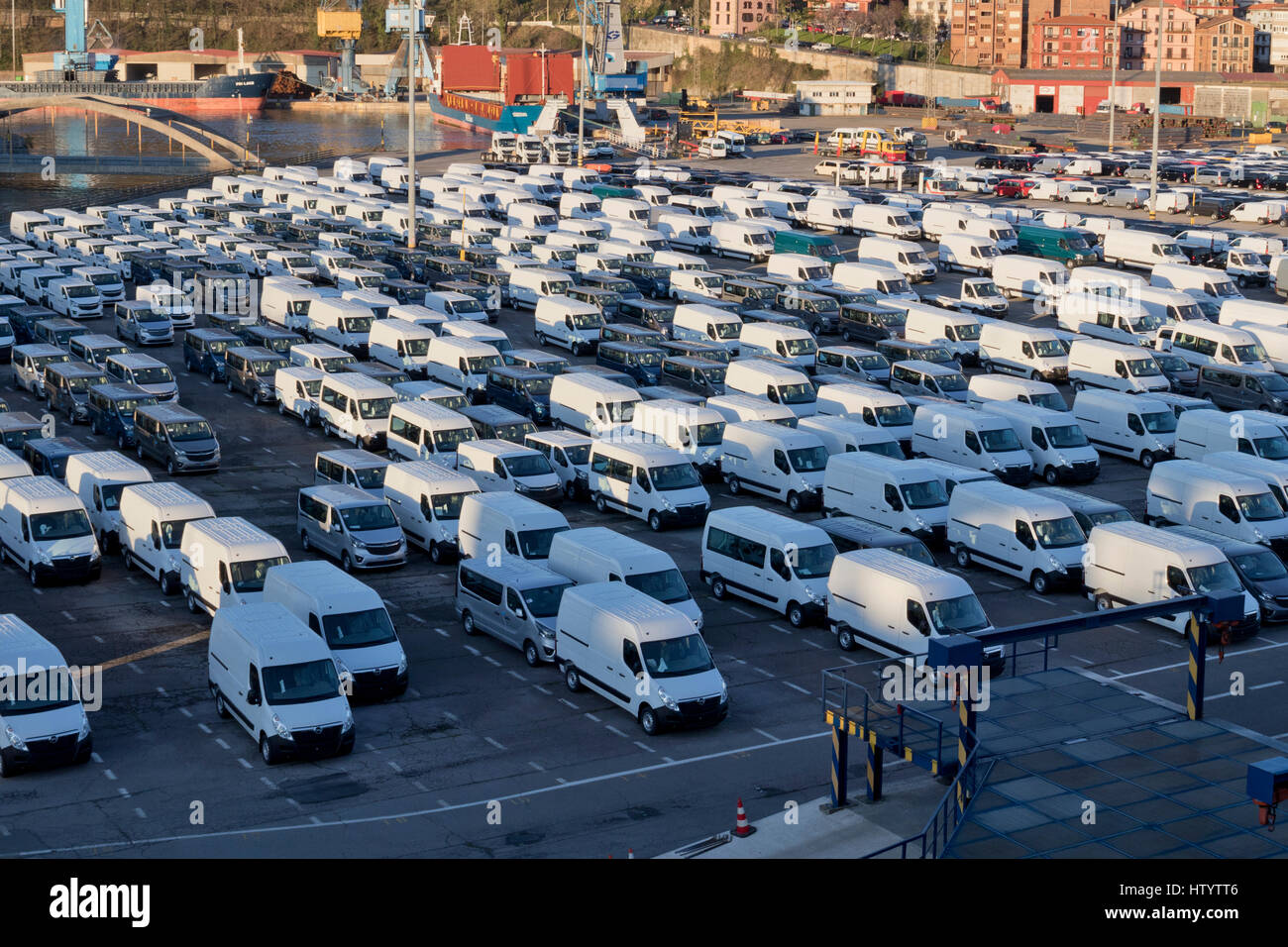 White new Mercedes and Open vans parked at Pasajes seaport in Guipuzcoa  (Basque country, Spain) 2017 Stock Photo - Alamy
