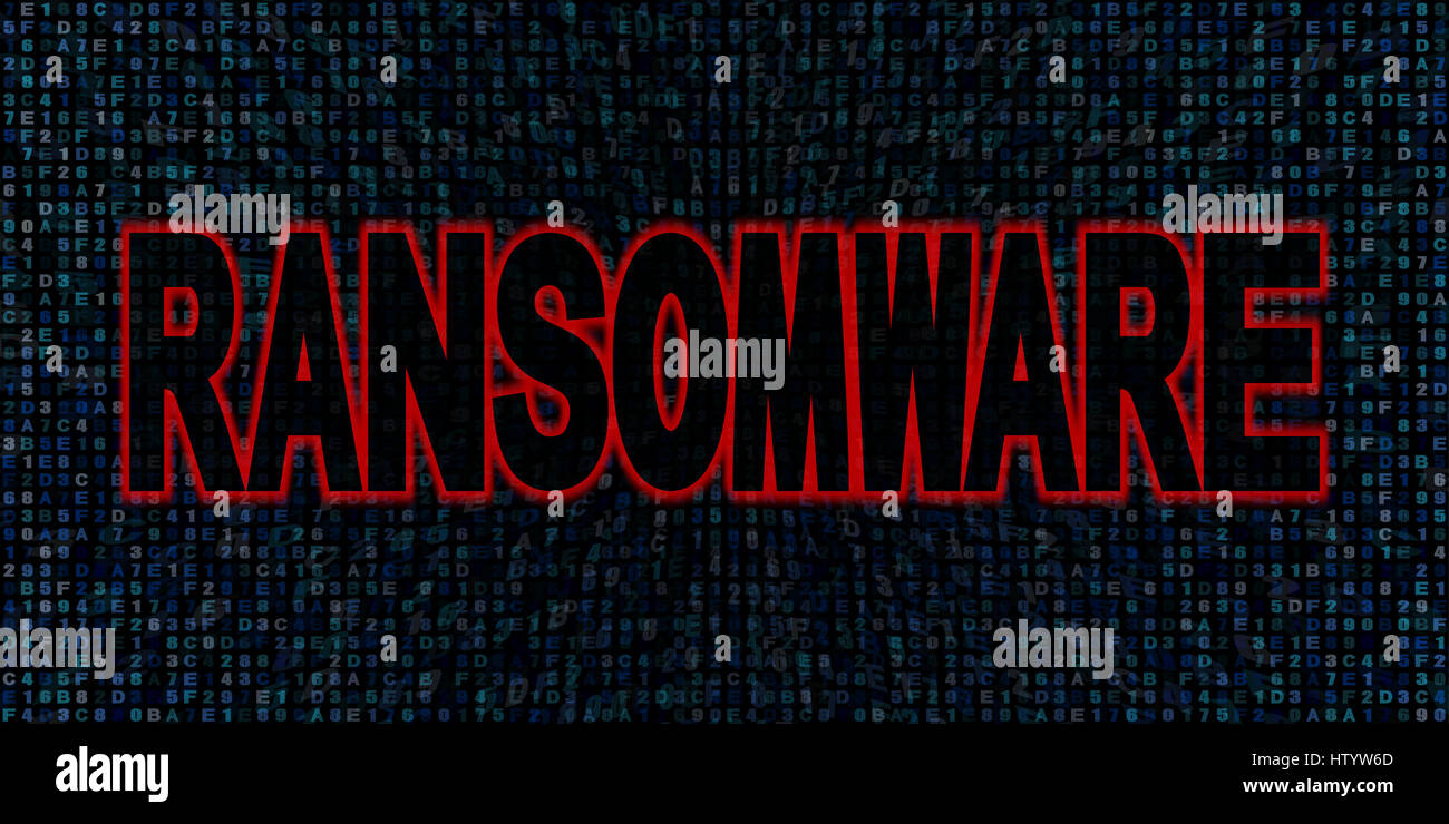 Ransomware text on hex code illustration Stock Photo - Alamy