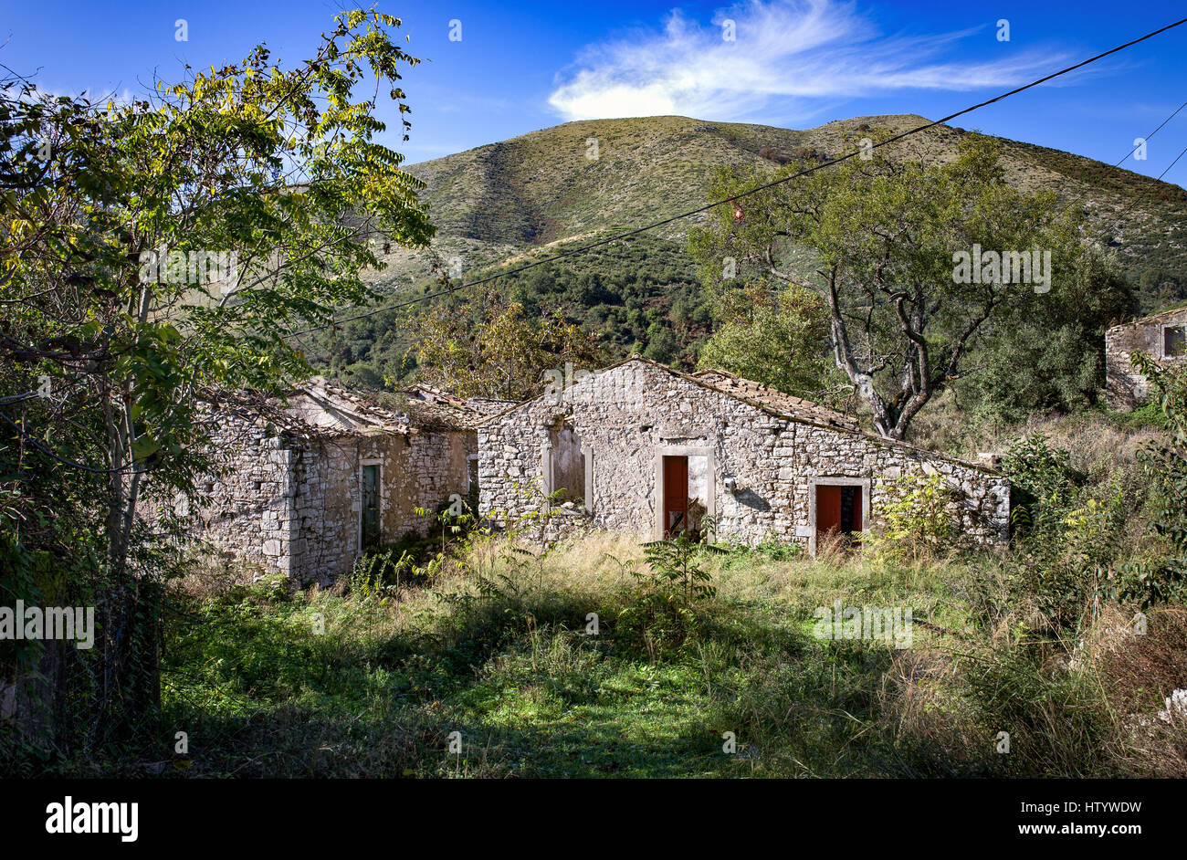 Old Perithia, Corfu's oldest village, incredible ruins of stone build