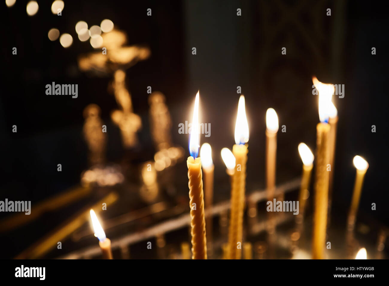 candles in orthodox church Stock Photo Alamy