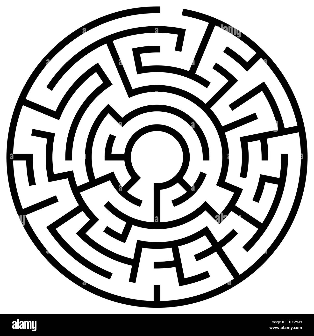 Solvable circular maze element isolated on white Stock Vector Image ...