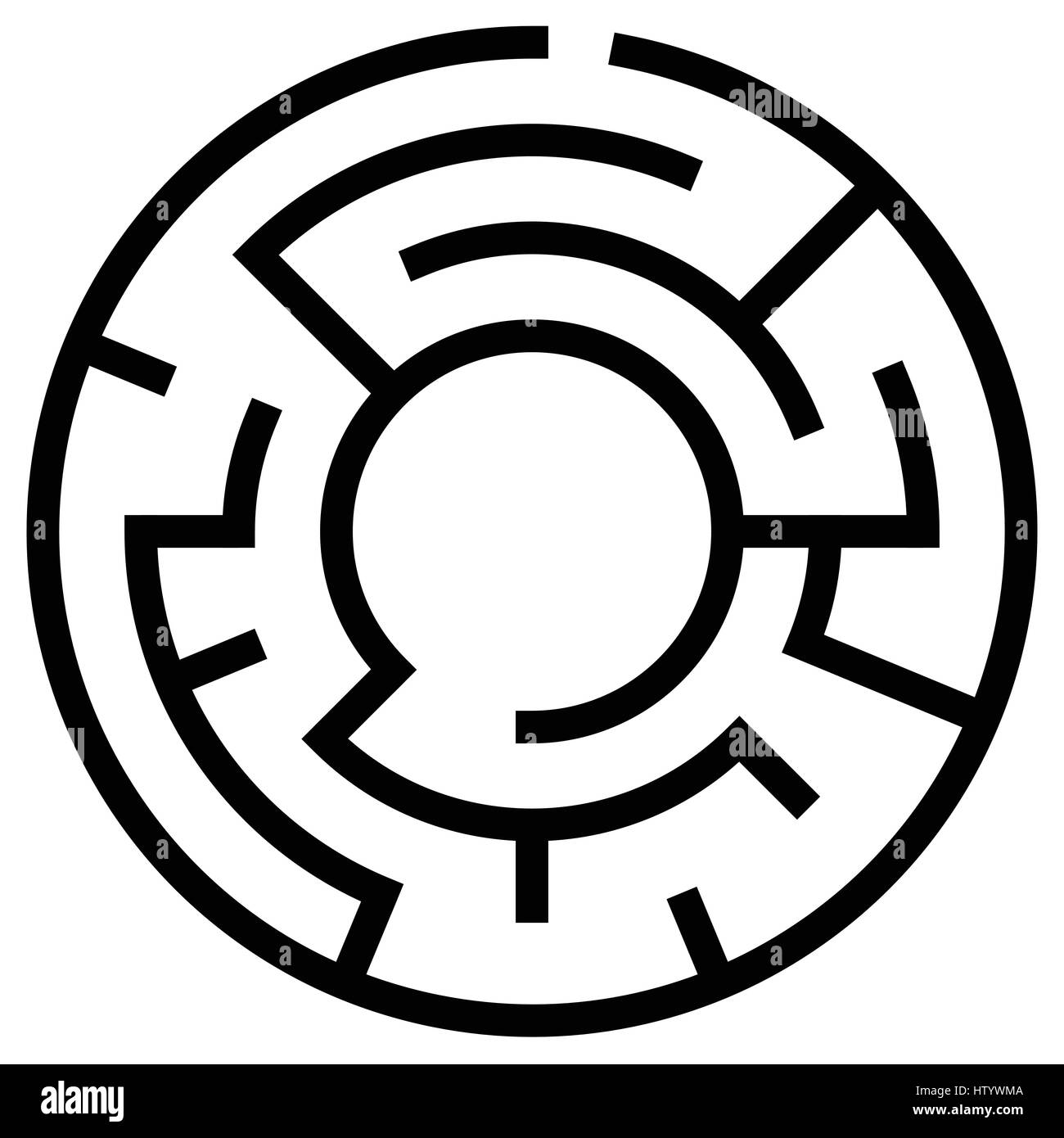 Solvable circular maze element isolated on white Stock Vector Image ...