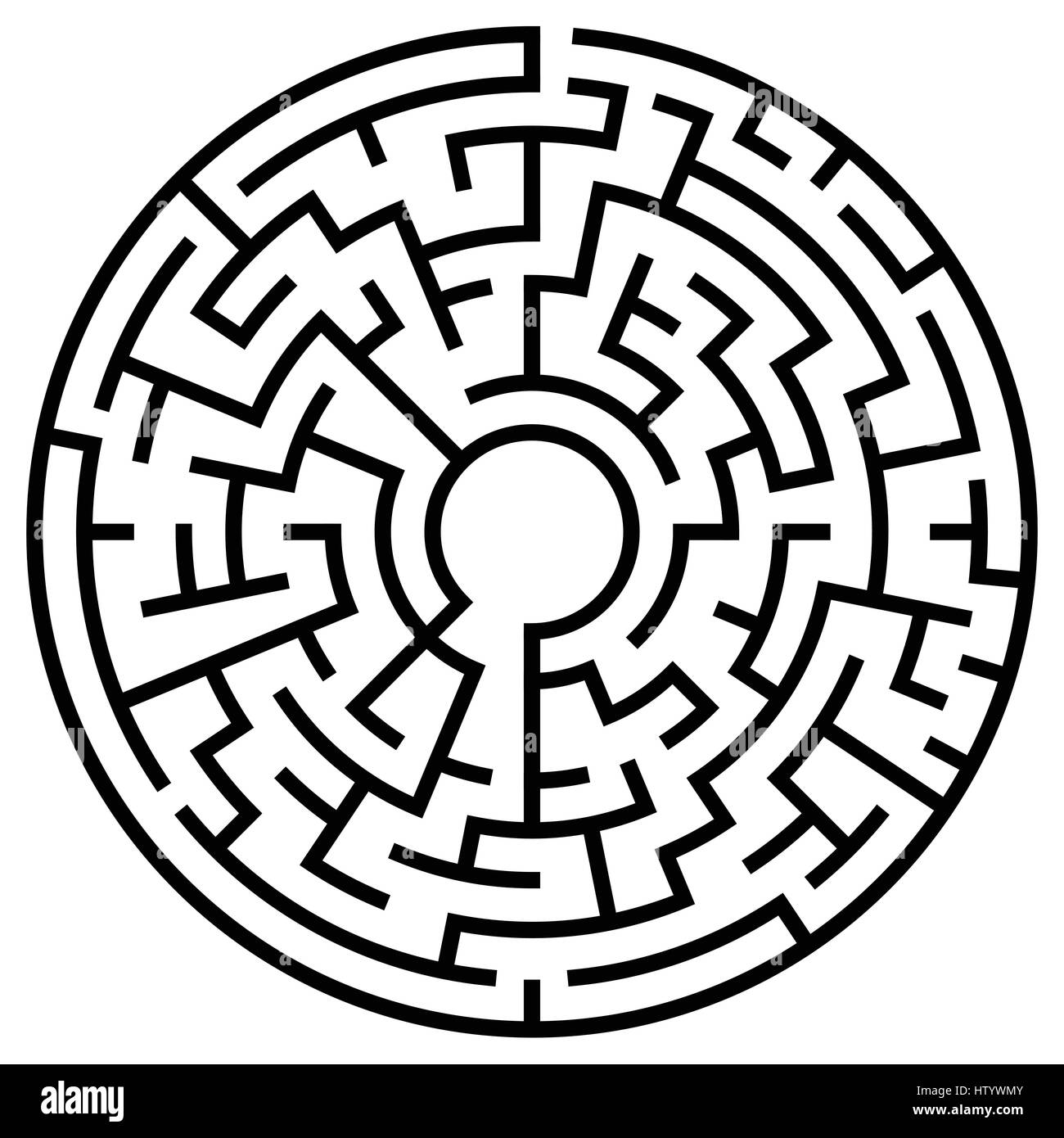 Solvable circular maze element isolated on white Stock Vector Image ...