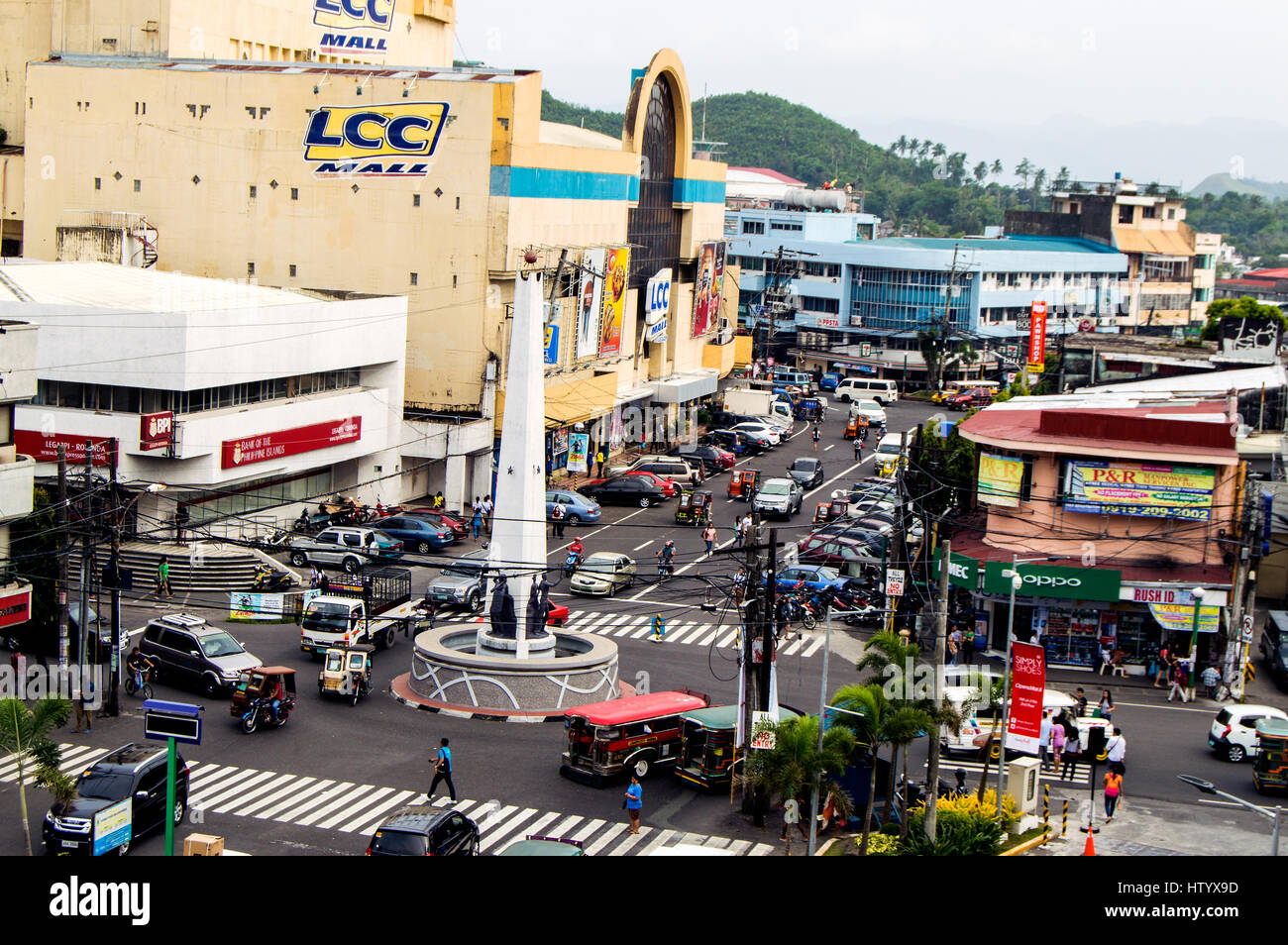 Battle of Legazpi obelisk, Quezon Avenue, Legazpi City, Philippines Stock Photo