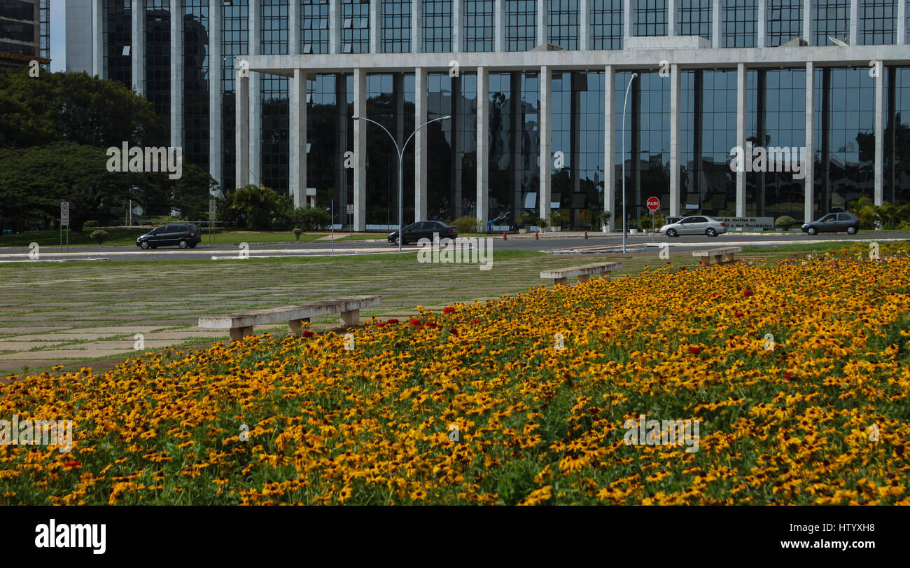 Brasilian Public Building: Buriti Palace square, Brasilia, DF, Brazil Stock Photo