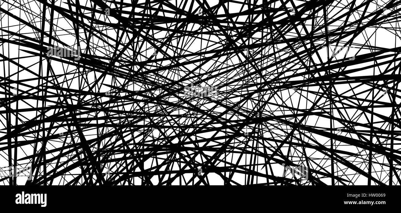 Random chaotic lines abstract geometric pattern / texture. Modern ...