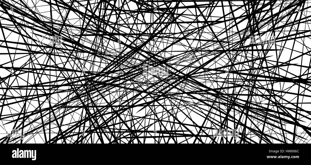 Random chaotic lines abstract geometric pattern / texture. Modern ...