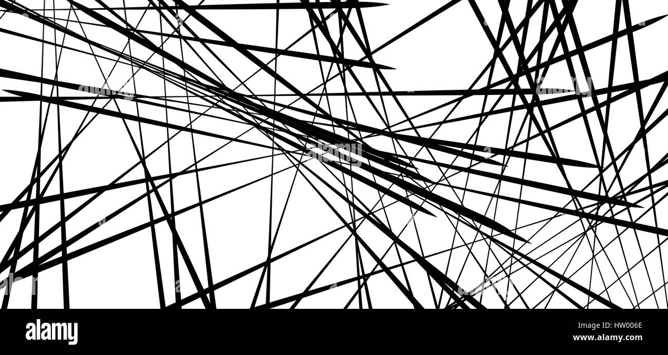 Random chaotic lines abstract geometric pattern / texture. Modern ...