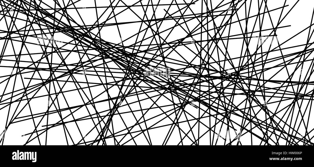 Random chaotic lines abstract geometric pattern / texture. Modern ...