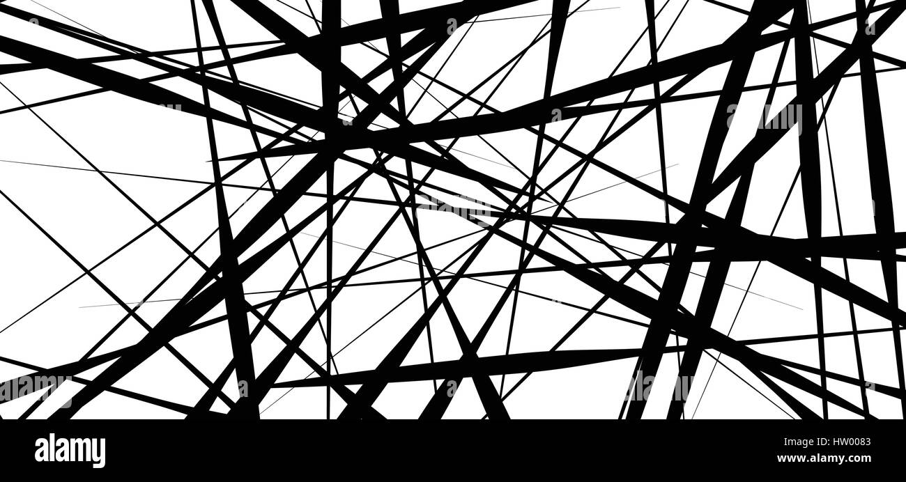 Random chaotic lines abstract geometric pattern / texture. Modern ...