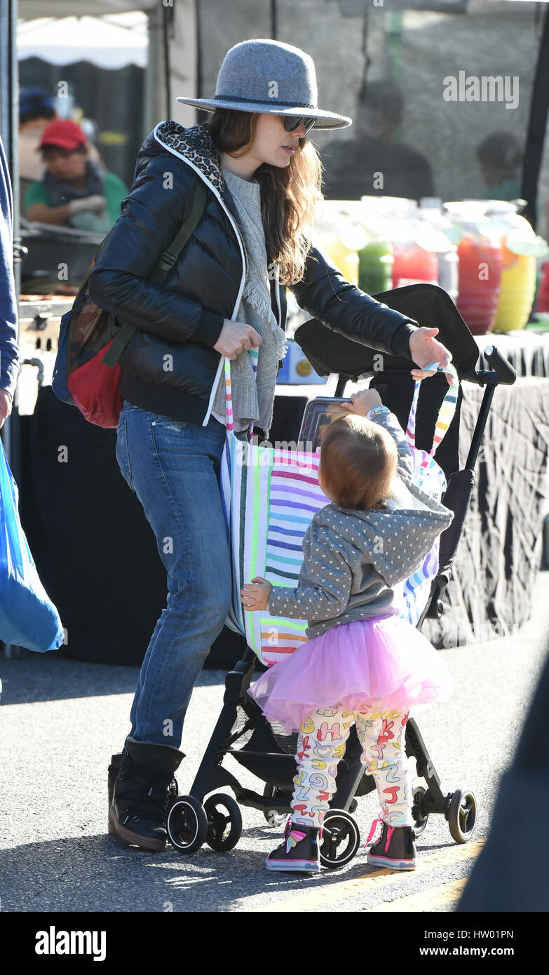 Rachel Bilson takes daughter Briar Rose Christensen to the farmers